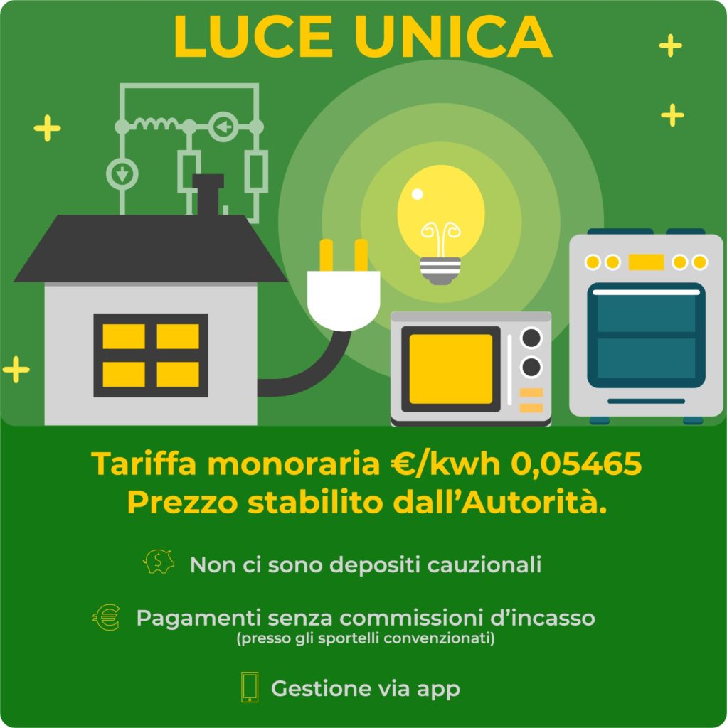 Tariffi Luce Unica al 01-01-2021